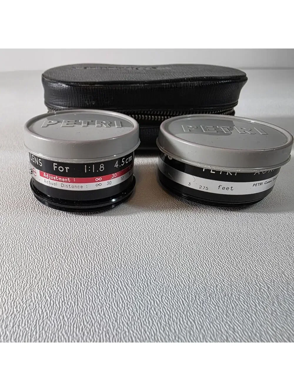 Wide Angle and Telephoto Auxiliary Lenses for Petri 7S Camera